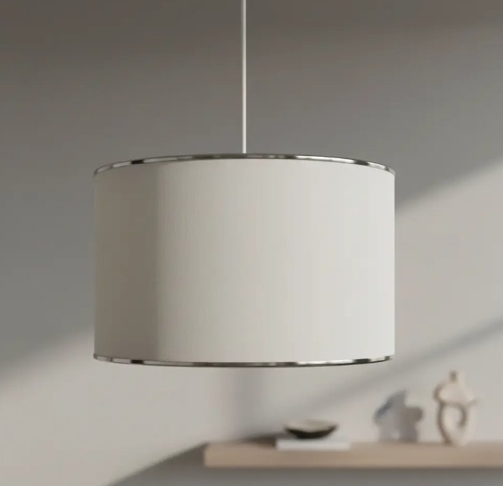 Colgante 35 cm BLANCO Y CROMO