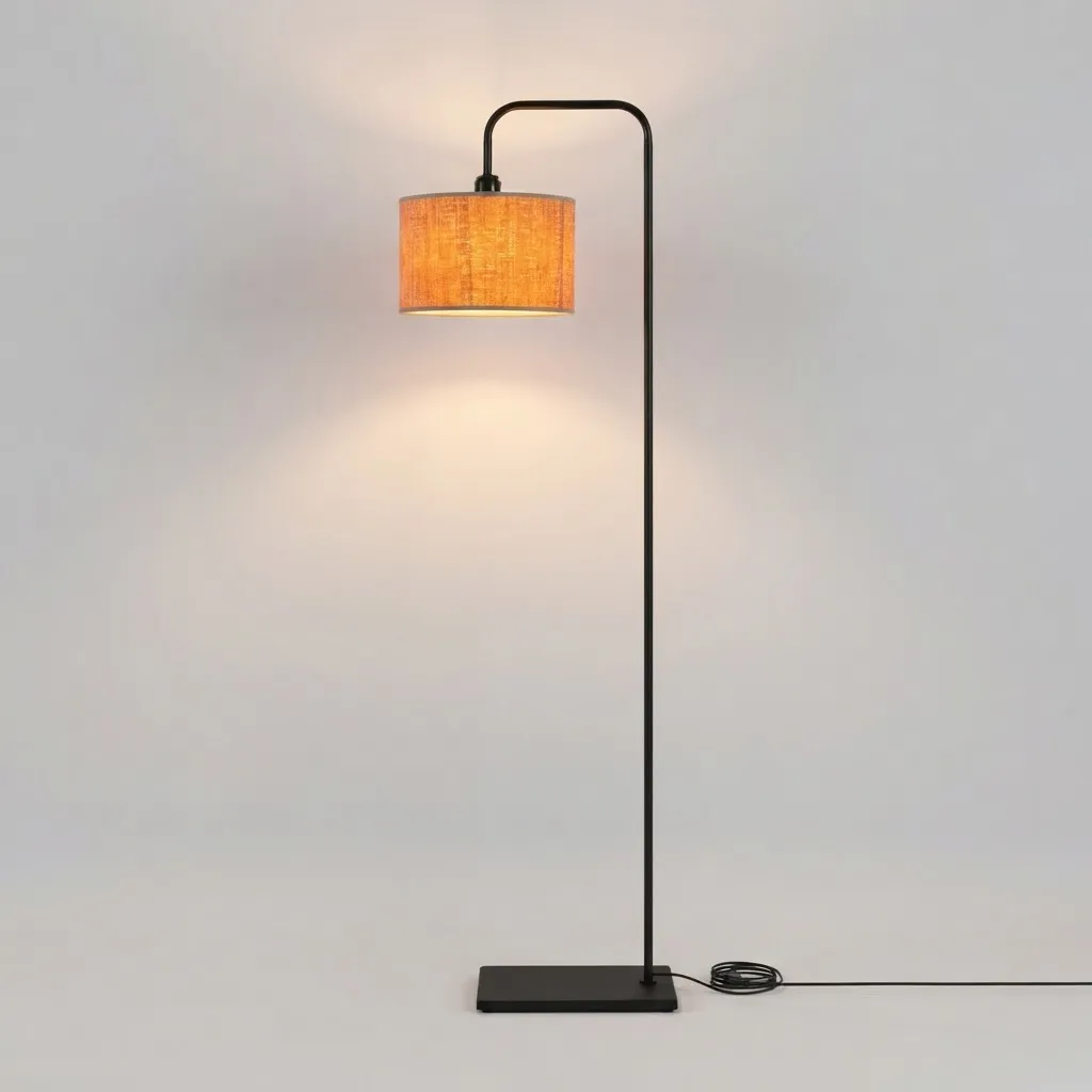 Lampara de pie LUXOR NEGRA - PANTALLA SIMIL CORCHO